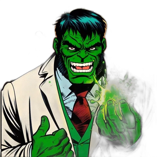 comic book art, concept art, cartoon, green transparent PNG cut-out