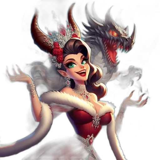 dragon, crown, fantasy art, concept art transparent PNG cut-out