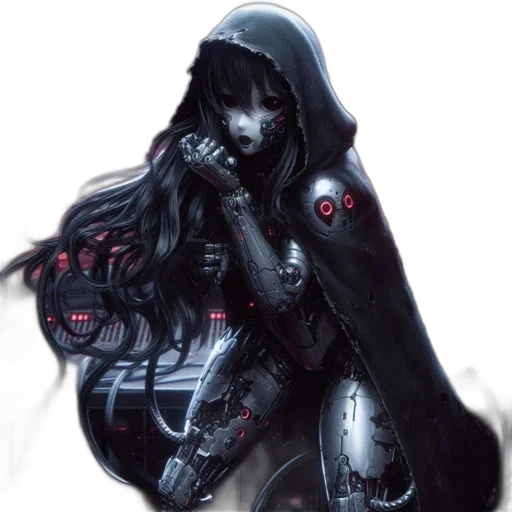 robot, jacket, mask, weapon transparent PNG cut-out