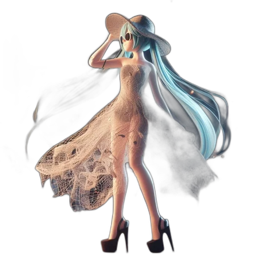 dress, 3d render, concept art, fantasy art transparent PNG cut-out