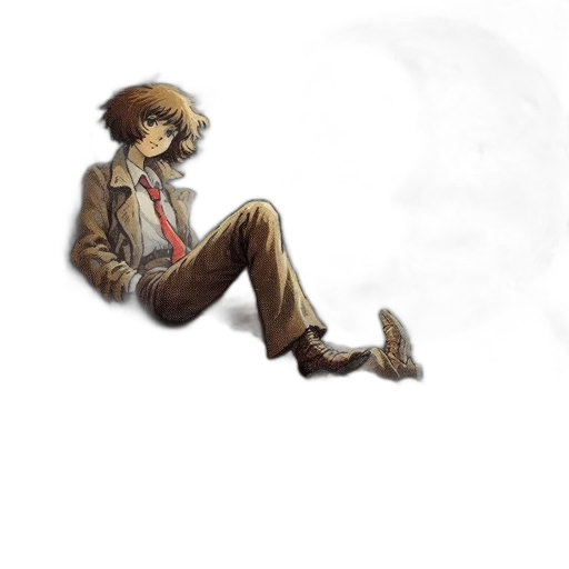 hat, jacket, staff, robot transparent PNG cut-out