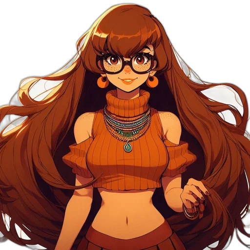 hair, staff, dress, jewelry transparent PNG cut-out