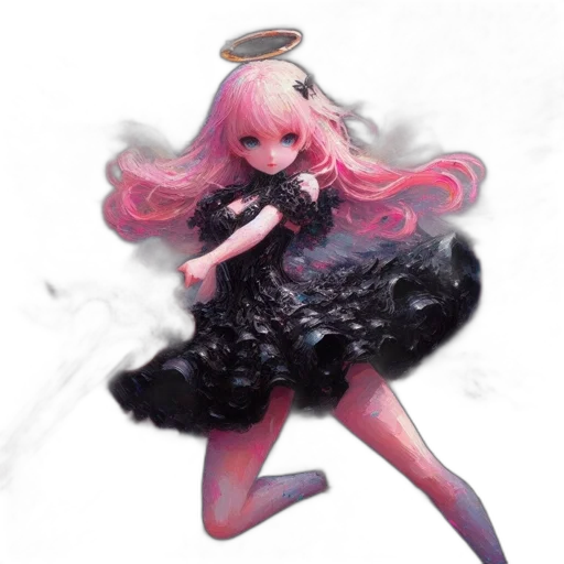 dress, creature, hair, concept art transparent PNG cut-out