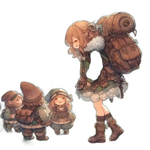 dress, weapon, creature, staff transparent PNG cut-out