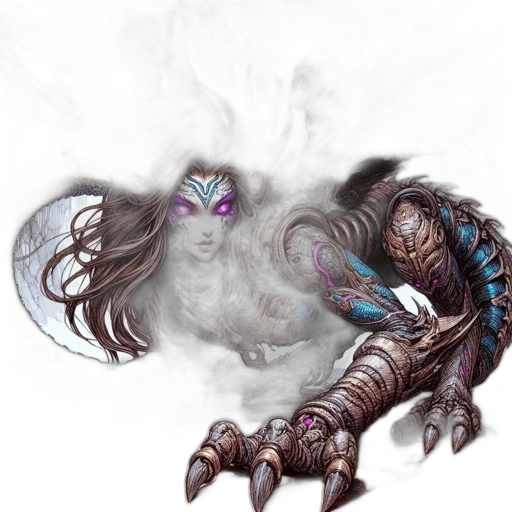 dragon, creature, staff, mask transparent PNG cut-out