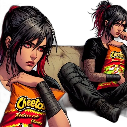 comic book art, concept art, cyberpunk, photorealistic transparent PNG cut-out