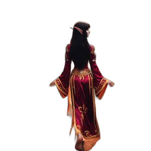 dress, staff, mask, dragon transparent PNG cut-out