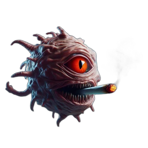 creature, mask, dragon, staff transparent PNG cut-out