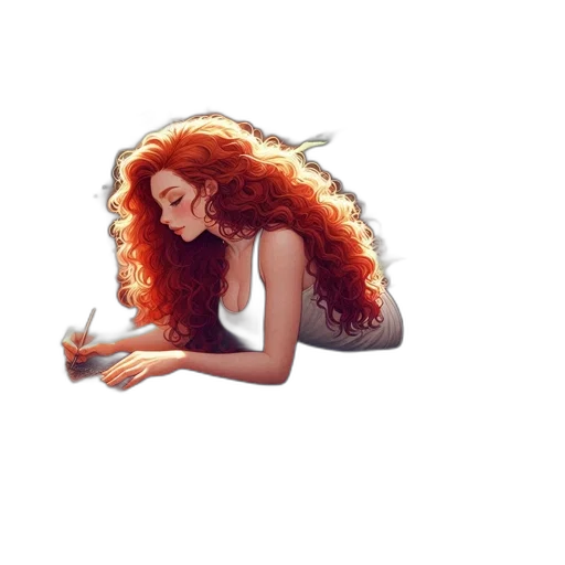 hair, pixel art, watercolor, fantasy art transparent PNG cut-out