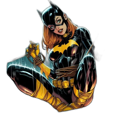 comic book art, concept art, batgirl, navigates transparent PNG cut-out