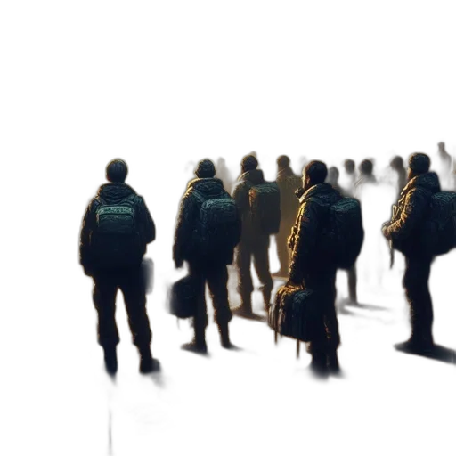 jacket, staff, umbrella, robot transparent PNG cut-out