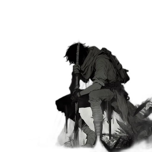 weapon, jacket, sword, hat transparent PNG cut-out