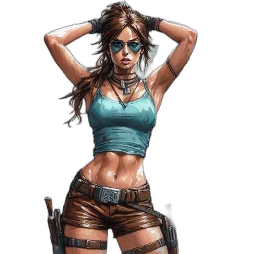 cyberpunk, comic book art, concept art, fantasy art transparent PNG cut-out