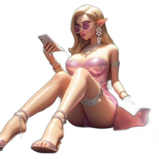 dress, jewelry, shoes, concept art transparent PNG cut-out