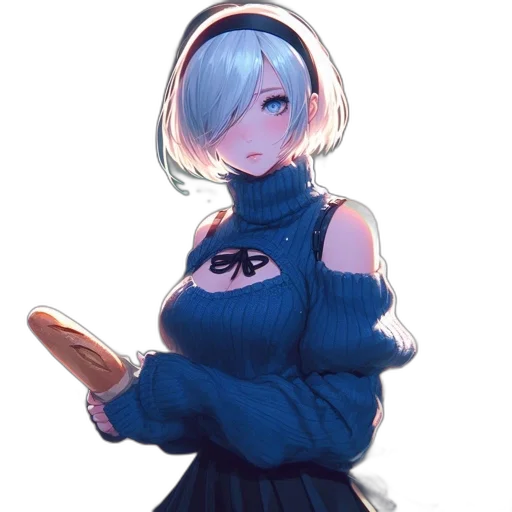 dress, jacket, robot, staff transparent PNG cut-out