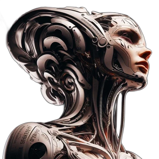 robot, face, dress, creature transparent PNG cut-out