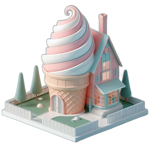 building, hat, 3d render, concept art transparent PNG cut-out
