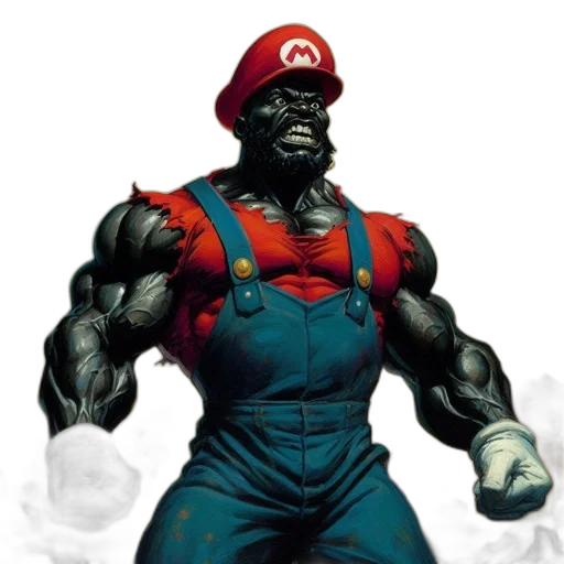 concept art, comic book art, 3d render, muscular transparent PNG cut-out