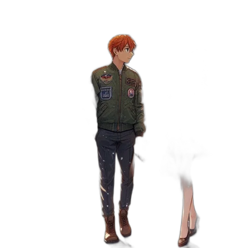 jacket, staff, creature, weapon transparent PNG cut-out