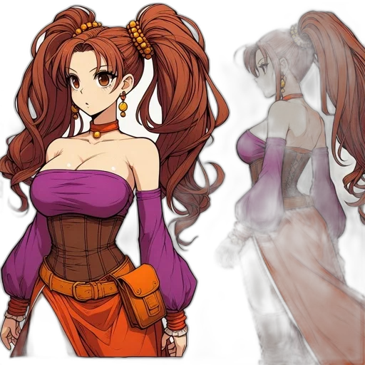 dress, concept art, anime, fantasy art transparent PNG cut-out