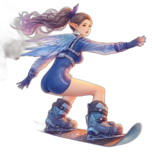 concept art, fantasy art, watercolor, 3d render transparent PNG cut-out