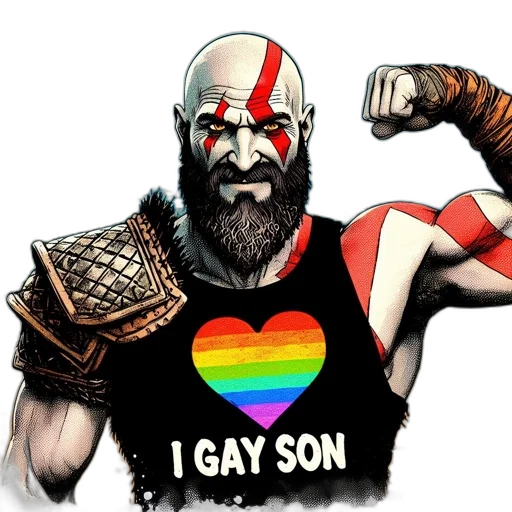 comic book art, concept art, bearded, man transparent PNG cut-out