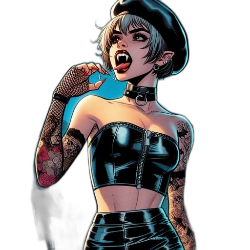 comic book art, cyberpunk, concept art, cartoon transparent PNG cut-out