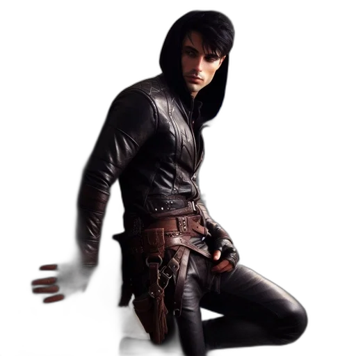 jacket, sword, concept art, 3d render transparent PNG cut-out