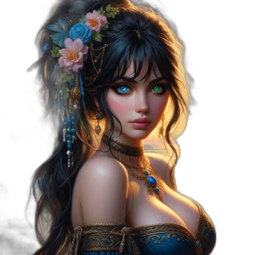 dress, jewelry, face, crown transparent PNG cut-out