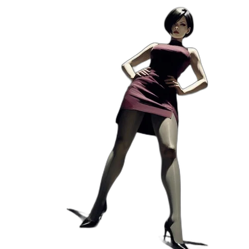 dress, concept art, comic book art, 3d render transparent PNG cut-out