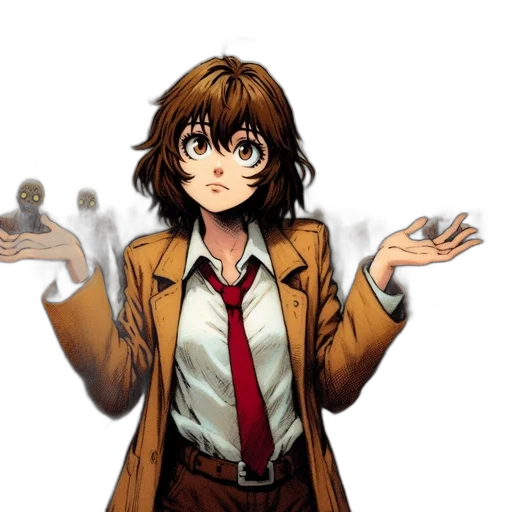 jacket, staff, robot, weapon transparent PNG cut-out