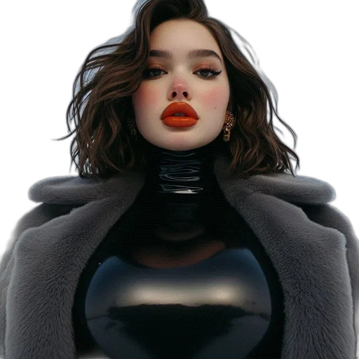 jacket, dress, jewelry, face transparent PNG cut-out
