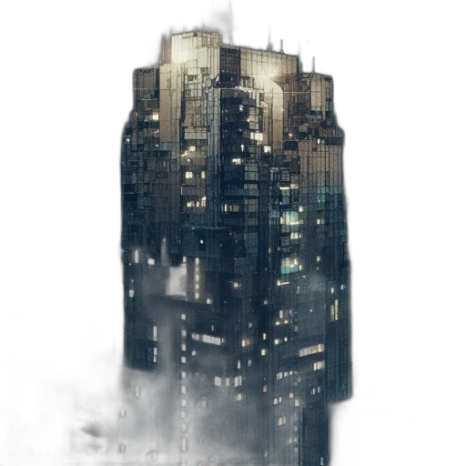 building, robot, concept art, cyberpunk transparent PNG cut-out