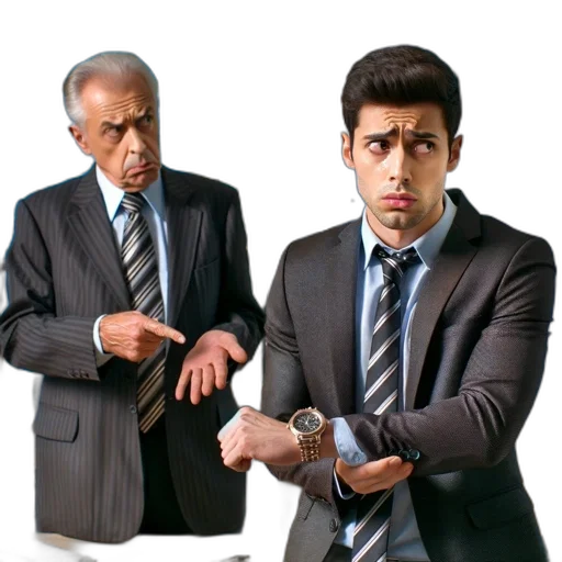 staff, older, silver-haired, man transparent PNG cut-out