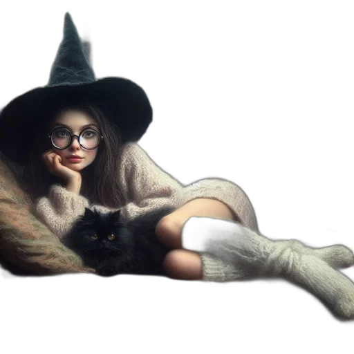 hat, creature, dress, staff transparent PNG cut-out