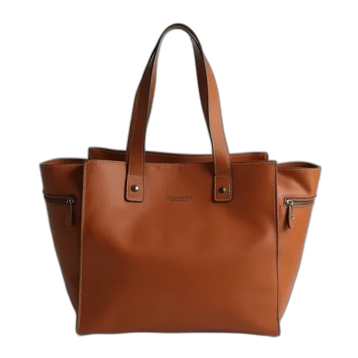 earth tones, classic, leather, tote transparent PNG cut-out