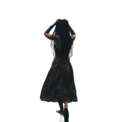 dress, hair, staff, umbrella transparent PNG cut-out