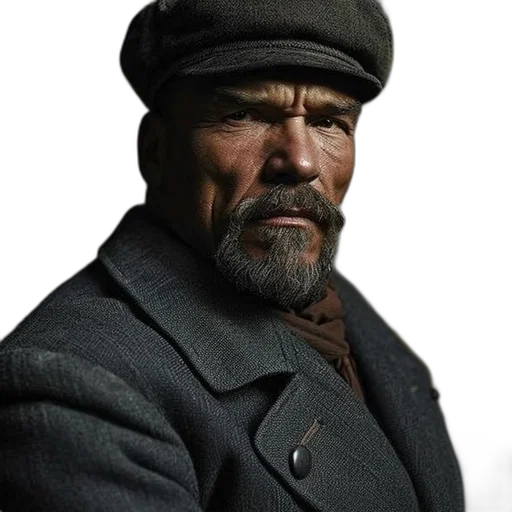 hat, face, jacket, staff transparent PNG cut-out