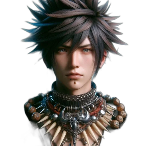 face, jewelry, hair, staff transparent PNG cut-out