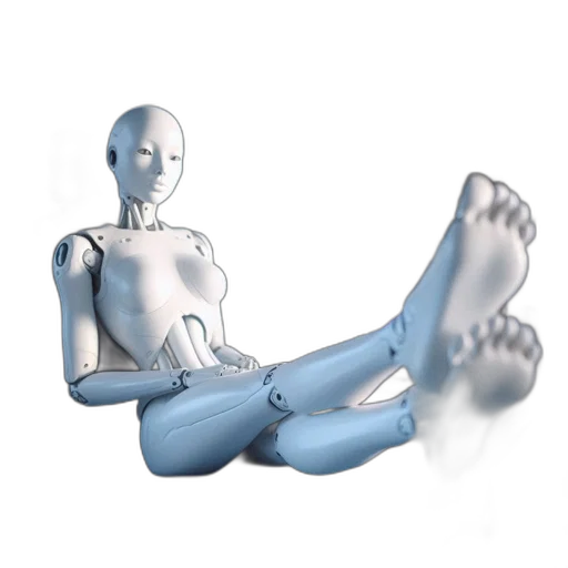 robot, 3d render, concept art, inside transparent PNG cut-out