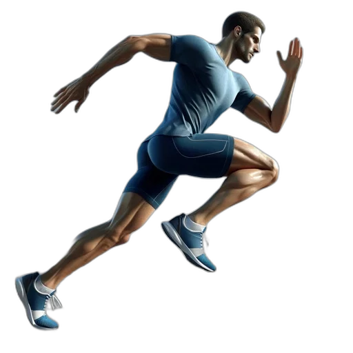 3d render, photorealistic, concept art, athletic transparent PNG cut-out