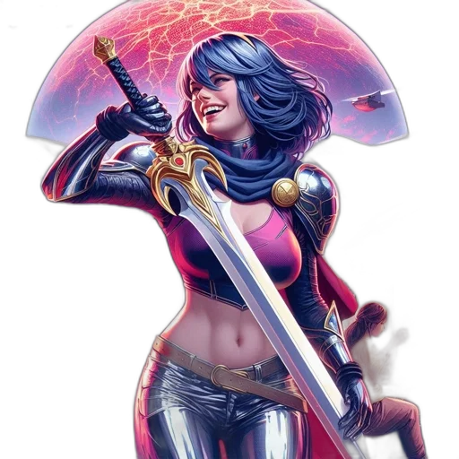 comic book art, concept art, fantasy art, cyberpunk transparent PNG cut-out
