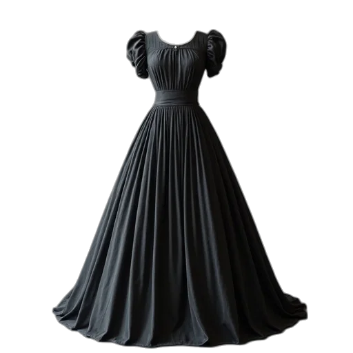 dress, 3d render, dark, monochrome transparent PNG cut-out