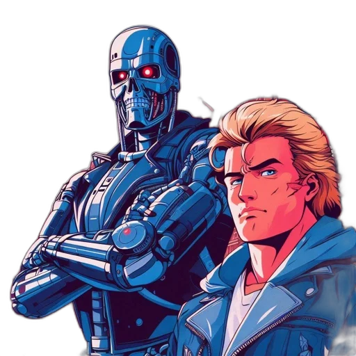 robot, jacket, comic book art, concept art transparent PNG cut-out