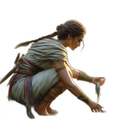 creature, hair, dragon, sword transparent PNG cut-out