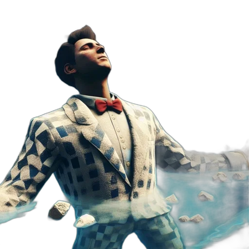 jacket, robot, creature, 3d render transparent PNG cut-out