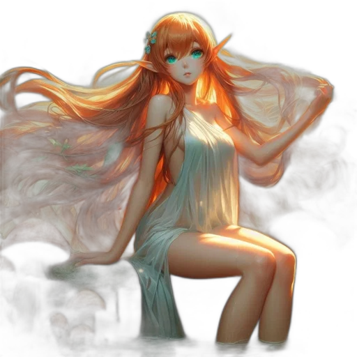 dress, fantasy art, concept art, watercolor transparent PNG cut-out