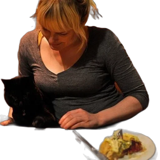 food, woman, gray, shirt transparent PNG cut-out