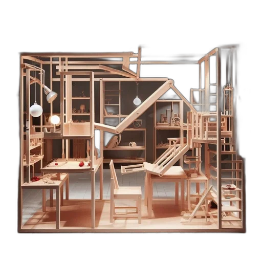 furniture, building, jewelry, 3d render transparent PNG cut-out