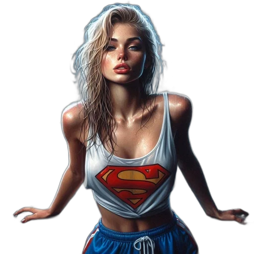 dress, face, comic book art, photorealistic transparent PNG cut-out